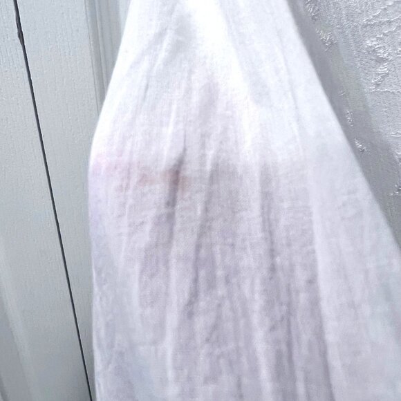 More by Lata-White Cotton Button Up Embroidered Handkerchief Hem Top-Sz Med-Vint - Picture 11 of 16